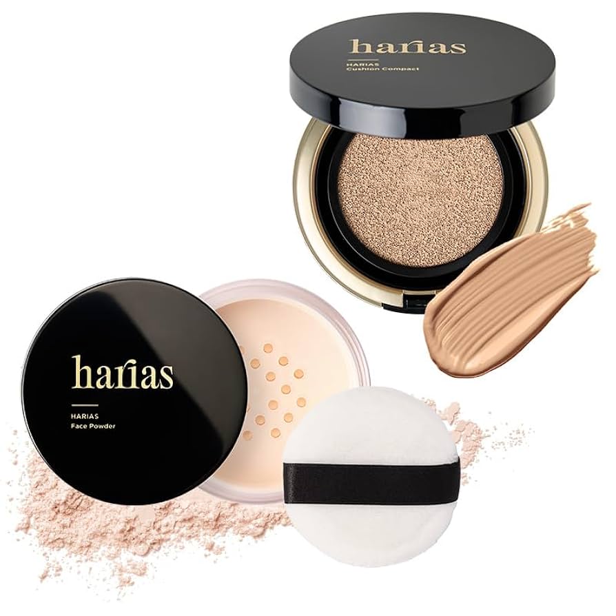 新品　HARIAS クッションファンデーションレフィル2個　フェイスパウダー1個 楽天市場】【最大30%OFF】 HARIAS ハリアス 公式 クッション